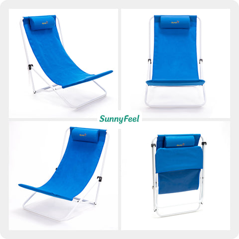 SunnyFeel AC1235 Beach Chair Outdoor Folding Lounge Chairs for Adults