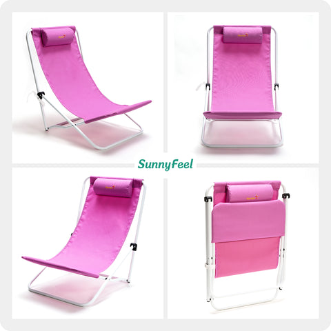 SunnyFeel AC1235 Beach Chair Outdoor Folding Lounge Chairs for Adults