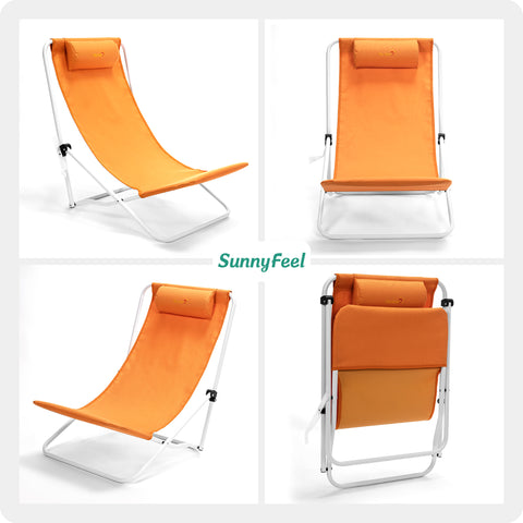 SunnyFeel AC1235 Beach Chair Outdoor Folding Lounge Chairs for Adults