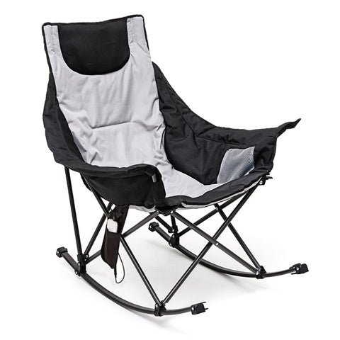 SunnyFeel AC2026 / AC2026H (Heated)Oversized Camping Rocking Chair for Adults, Luxury Padded Recliner, Oversized Folding Rocker, Outdoor Lawn Chair