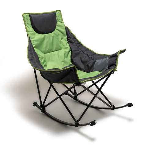 SunnyFeel AC2026 / AC2026H (Heated)Oversized Camping Rocking Chair for Adults, Luxury Padded Recliner, Oversized Folding Rocker, Outdoor Lawn Chair