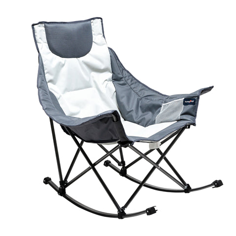 SunnyFeel AC2026 / AC2026H (Heated)Oversized Camping Rocking Chair for Adults, Luxury Padded Recliner, Oversized Folding Rocker, Outdoor Lawn Chair