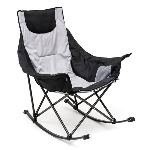 SunnyFeel AC2026 / AC2026H (Heated)Oversized Camping Rocking Chair for Adults, Luxury Padded Recliner, Oversized Folding Rocker, Outdoor Lawn Chair