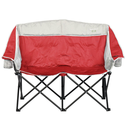 SunnyFeel AC2275D Double Camping Chairs for Adults Folding Loveseat 2 Seater Portable Outdoor Sofa