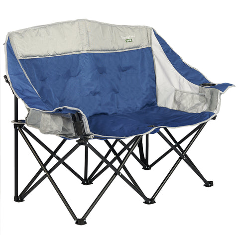 SunnyFeel AC2275D Double Camping Chairs for Adults Folding Loveseat 2 Seater Portable Outdoor Sofa