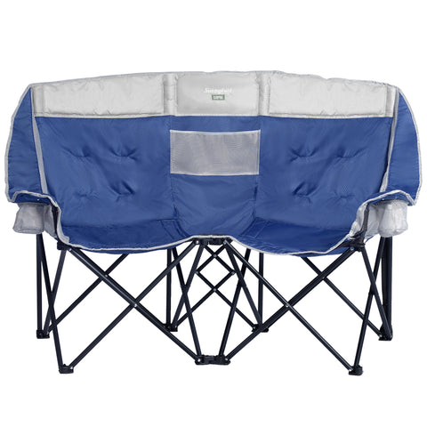 Sunnyfeel AC2404 / AC2404H (Heated) Double Camping Chair, Oversized Padded Foldable Loveseat for Adults, 2-Person Outdoor Chair for Lawn Conversations, Camping, and Relaxation