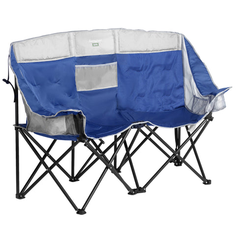 Sunnyfeel AC2404 / AC2404H (Heated) Double Camping Chair, Oversized Padded Foldable Loveseat for Adults, 2-Person Outdoor Chair for Lawn Conversations, Camping, and Relaxation