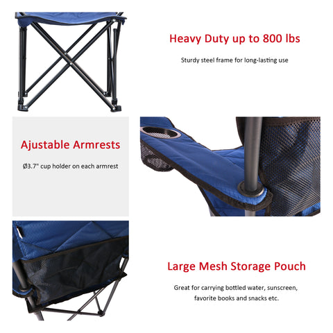 SunnyFeel AC2409 Camping Chair for Adults, Heavy Duty 800 lbs, Oversized Outdoor Lawn Chairs