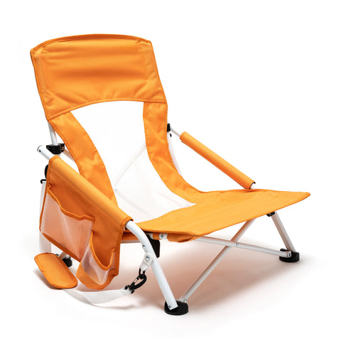 SunnyFeel AC2417G Low Folding Camping Chair, Portable Beach Chairs, Mesh Back Lounger for Outdoor Lawn Beach Camp Picnic