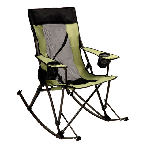 SunnyFeel AC2457 Camping Rocking Chairs for Adults, Outdoor Folding Rocker, Reclining Lawn Chair