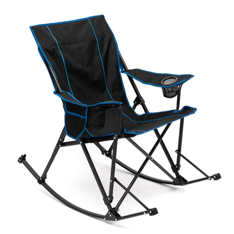 SunnyFeel AC2457 Camping Rocking Chairs for Adults, Outdoor Folding Rocker, Reclining Lawn Chair