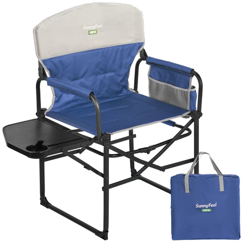 SunnyFeel AC3008F/AC3008I/AC3008K/AC3008L Multi-Version Camping Director Chair, Portable Folding Chair with Side Table and Storage Pouches, Compact Heavy Duty for Adults Outdoor