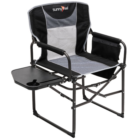 SunnyFeel AC3008F/AC3008I/AC3008K/AC3008L Multi-Version Camping Director Chair, Portable Folding Chair with Side Table and Storage Pouches, Compact Heavy Duty for Adults Outdoor