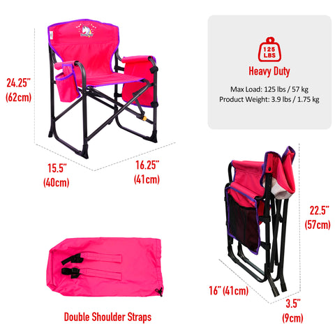 SunnyFeel AC3065C Kids Camping Directors Chair, Portable Camp Chairs for Outdoor