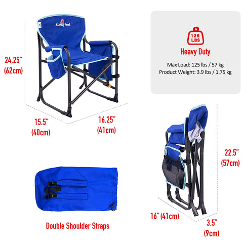 SunnyFeel AC3065C Kids Camping Directors Chair, Portable Camp Chairs for Outdoor