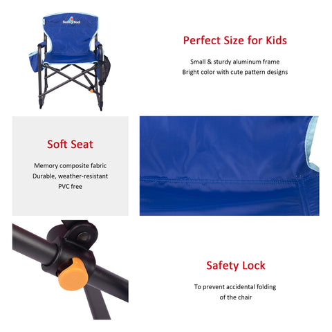 SunnyFeel AC3065C Kids Camping Directors Chair, Portable Camp Chairs for Outdoor