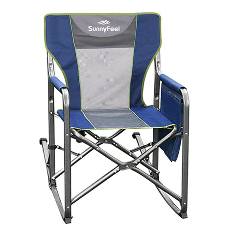 SunnyFeel AC3078D Freestyle Rocking Camping Chair, Folding Directors Chair Heavy Duty 300 LBS Outdoor Lawn Chairs with Storage Bag