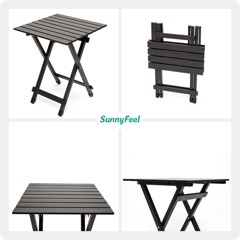 SunnyFeel AT2001D Compact Folding Camping Table, Aluminum Lightweight Foldable Camp Tables, Outdoor Travel Picnic BBQ for 2 People