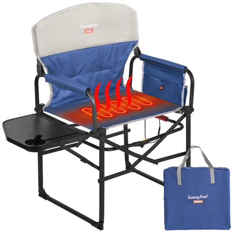 SunnyFeel AC3008F/AC3008I/AC3008K/AC3008L Multi-Version Camping Director Chair, Portable Folding Chair with Side Table and Storage Pouches, Compact Heavy Duty for Adults Outdoor